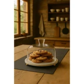 Akayev Traverten 25 Cm Altın Boncuk Ayaklı Cam Fanus thumbnail 2