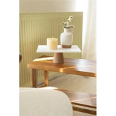 Akayev Mermer Beyaz 30x20 Cm Ahşap Konik Ayaklı Sunumluk thumbnail 1