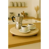 Akayev Traverten 28 Cm Ahşap Boncuk Ayaklı Sunumluk thumbnail 1