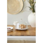 Akayev Traverten 25 Cm Ahşap Boncuk Ayaklı Cam Fanus thumbnail 1