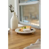 Akayev Traverten 25 Cm Altın Boncuk Ayaklı Sunumluk thumbnail 3