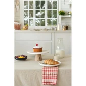 Akayev Traverten 25 Cm Ahşap Konik Ayaklı Yuvarlak Sunumluk thumbnail 1