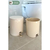 Primanova Cigo Pedallı Çöp Kovası 6Lt Bej thumbnail 5