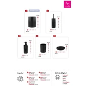 Primanova Flores 5'li Banyo Seti - Siyah thumbnail 3