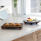 Akayev Ahşap 2'li Dikdörtgen Sunum Tabak Seti thumbnail 1