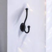 Vestiyer Portmanto Dolap Askılık Askılığı Duvar Banyo Mutfak Elbise Kıyafet Askısı Siyah Askı thumbnail 2