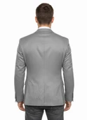 Erkek Slim Fit Gri Blazer Ceket – Tek Düğmeli – Kapaklı Cepli – Şık Kumaş Dokulu – Günlük & Ofis Kombinleri İçin thumbnail 4