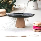 Akayev Ahşap Konik Ayaklı Siyah 25 Cm Sunumluk thumbnail 1