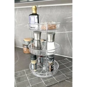 Primanova Elpida Üç Katlı Döner Raf Banyo Mutfak Makyaj Düzenleyici - Şeffaf thumbnail 1