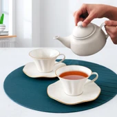 GÜRAL PORSELEN Nesrin 12 Parça 6 Kişilik Bone Çay Fincanı Takımı thumbnail 1