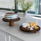 Akayev Ahşap 2'li Yuvarlak Sunum Tabak Seti thumbnail 1