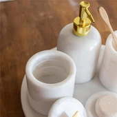 Akayev Mermer Beyaz 5 Parça Ela Banyo Seti thumbnail 2