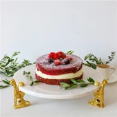 Akayev Mermer Beyaz 30 Cm Altın Çita Ayaklı Sunum Tabağı thumbnail 2