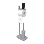 Primanova Suı Ayaklı Tuvalet Kağıtlık Tuvalet Fırçalı Gri thumbnail 2