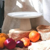 Akayev Ahşap Konik Ayaklı Beyaz 27 Cm Sunumluk thumbnail 3