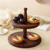 Akayev Ahşap İki Katlı Sunum Tabağı thumbnail 3