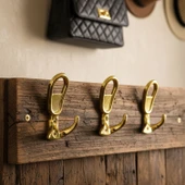 Metal Gold Altın Askı Askılık Duvar Vidalı Çanta Elbise Asma Portmanto Vestiyer Banyo Mutfak Askısı thumbnail 3