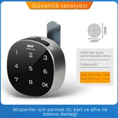 ShopyTech Akıllı Şifreli Dolap Çekmece Kilidi Dokunmatik Sayısal Tuş Takımı, Anahtarsız Elektronik Kam Kilit, Metal Ahşa thumbnail 5