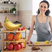 Akayev 3 Katlı Bambu Köşeli Raf Organizer thumbnail 2