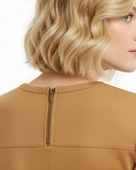 Kadın Denim Midi Elbise - Hardal thumbnail 2