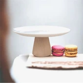 Akayev Ahşap Konik Ayaklı Beyaz 27 Cm Sunumluk thumbnail 1