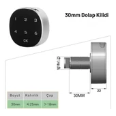 ShopyTech Akıllı Şifreli Dolap Çekmece Kilidi Dokunmatik Sayısal Tuş Takımı, Anahtarsız Elektronik Kam Kilit, Metal Ahşa thumbnail 6