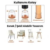 24 Adet Yuvarlak Sandalye Pabucu (T:3,6cm U:3,6cm) Şeffaf Silikon İnce Keçeli Sandalye Pabucu thumbnail 2