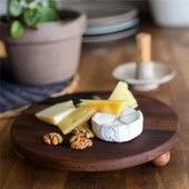 Akayev Ahşap 28 cm Ayaklı Sunum Tabağı - Pasta Tabağı - Doğal Sunumluk thumbnail 3