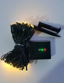 Solar 100 Ledli 12 Metre Gün Işığı Bahçe Aydınlatma Dekorasyon Güneş Enerjili Led Sarı Işık Yılbaşı thumbnail 3