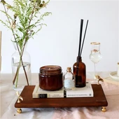 Akayev Ahşap 30x19 Cm Altın Ayaklı Ginkgo Sunum Tabağı thumbnail 1