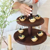 Akayev Ahşap İki Katlı Sunum Tabağı thumbnail 2