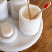 Akayev Mermer Beyaz 5 Parça Ela Banyo Seti thumbnail 3