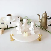 Akayev Mermer Beyaz 25 Cm Altın Çita Ayaklı Sunum Tabağı thumbnail 2