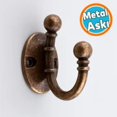 Metal Askı Antik Bakır Vestiyer Dolap Askılık Askılığı Duvar Banyo Mutfak Elbise Çanta Askısı thumbnail 1