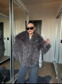 Kadın Kürk Mont Antrasit thumbnail 1