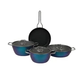 GÜRAL PORSELEN Açelya 7 Parça Granit Tencere Takımı Mavi thumbnail 2