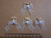 Pratikbox Mini Fiyonk /Tül 1cm'lik / Hediyelik / Süsleme / Beyaz Renk/Yarım incili,Cipso çiçeği / 55 Adet thumbnail 2