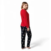 Arnetta %100 Pamuk Geyik Desen Bayan Pijama Takım thumbnail 2