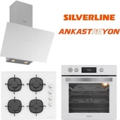Silverline Beyaz Cam Ankastre Set BO65P4W01-CS5700E6W01-3481 Flam Beyaz (Buhar ve Airfryer Özellikli Fırın) thumbnail 1