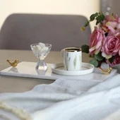 Akayev Mermer Beyaz 30x15 Cm Altın Kuş Sunum Tabağı thumbnail 2