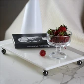 Akayev Mermer Beyaz 30x20 Cm Füme Boncuk Ayak Sunumluk thumbnail 2