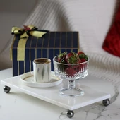 Akayev Mermer Beyaz 30x15 Cm Füme Boncuk Ayak Sunumluk thumbnail 2