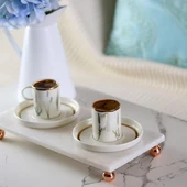 Akayev Mermer Beyaz 30x15 Cm Rose Gold Boncuk Ayak Sunumluk thumbnail 2