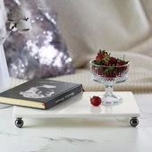 Akayev Mermer Beyaz 30x20 Cm Füme Boncuk Ayak Sunumluk thumbnail 3