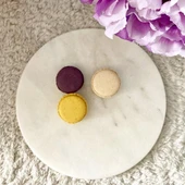 Akayev Mermer 28 Cm Beyaz Yuvarlak Sunum Tabağı thumbnail 3