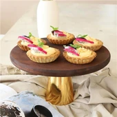 Akayev Ahşap 25 Cm Altın Konik Ayaklı Sunumluk thumbnail 1