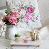 Akayev Mermer Beyaz 30x20 cm Boncuk Ayaklı Sunum Tabağı thumbnail 1