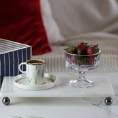 Akayev Mermer Beyaz 30x15 Cm Füme Boncuk Ayak Sunumluk thumbnail 3