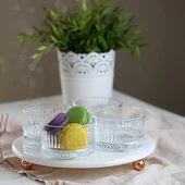 Akayev Mermer Beyaz 25 Cm Rose Gold Boncuk Ayak Elysia 4'lü Reçellik İkramlık thumbnail 2