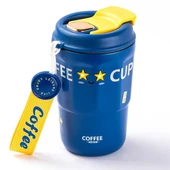 Tantitoni Okadı Pratik Mavi Paslanmaz Çelik Termos Bardak 380Ml thumbnail 1